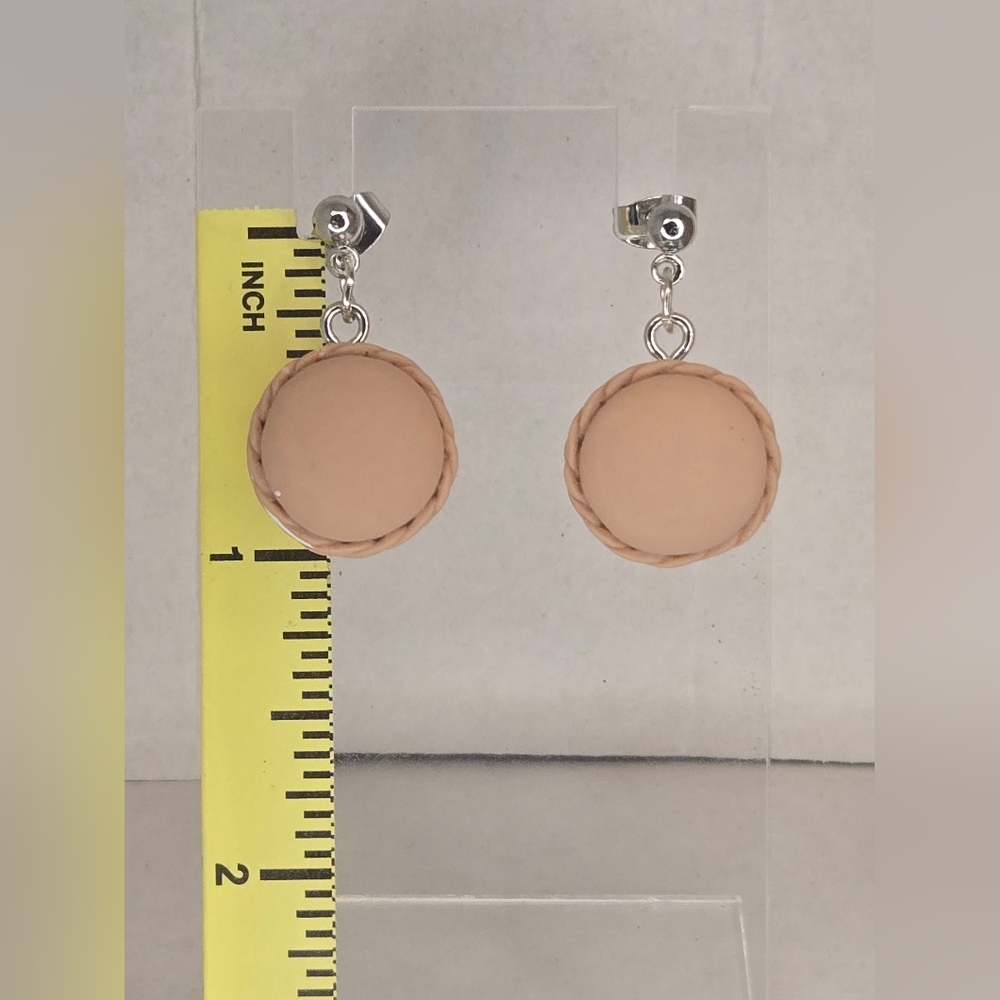 Elegant Tan Macaroon Earrings